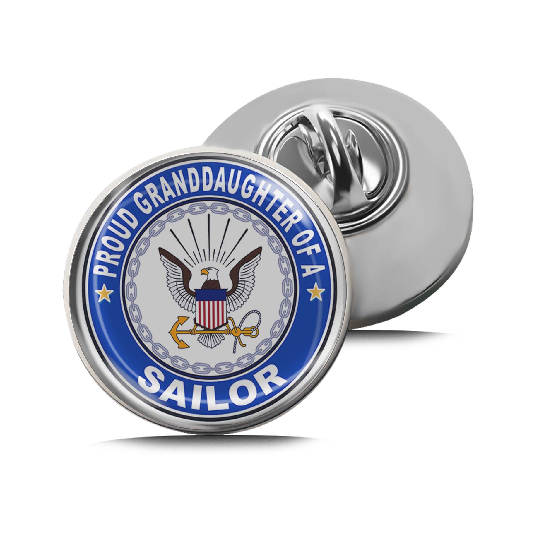 Proud Granddaughter of a Sailor U.S. Navy Limited Edition Lapel Pin Exclusive Metal Brooch Badge Accessories For Backpack, Clothes, Hats | Cute Gifts and Collectibles