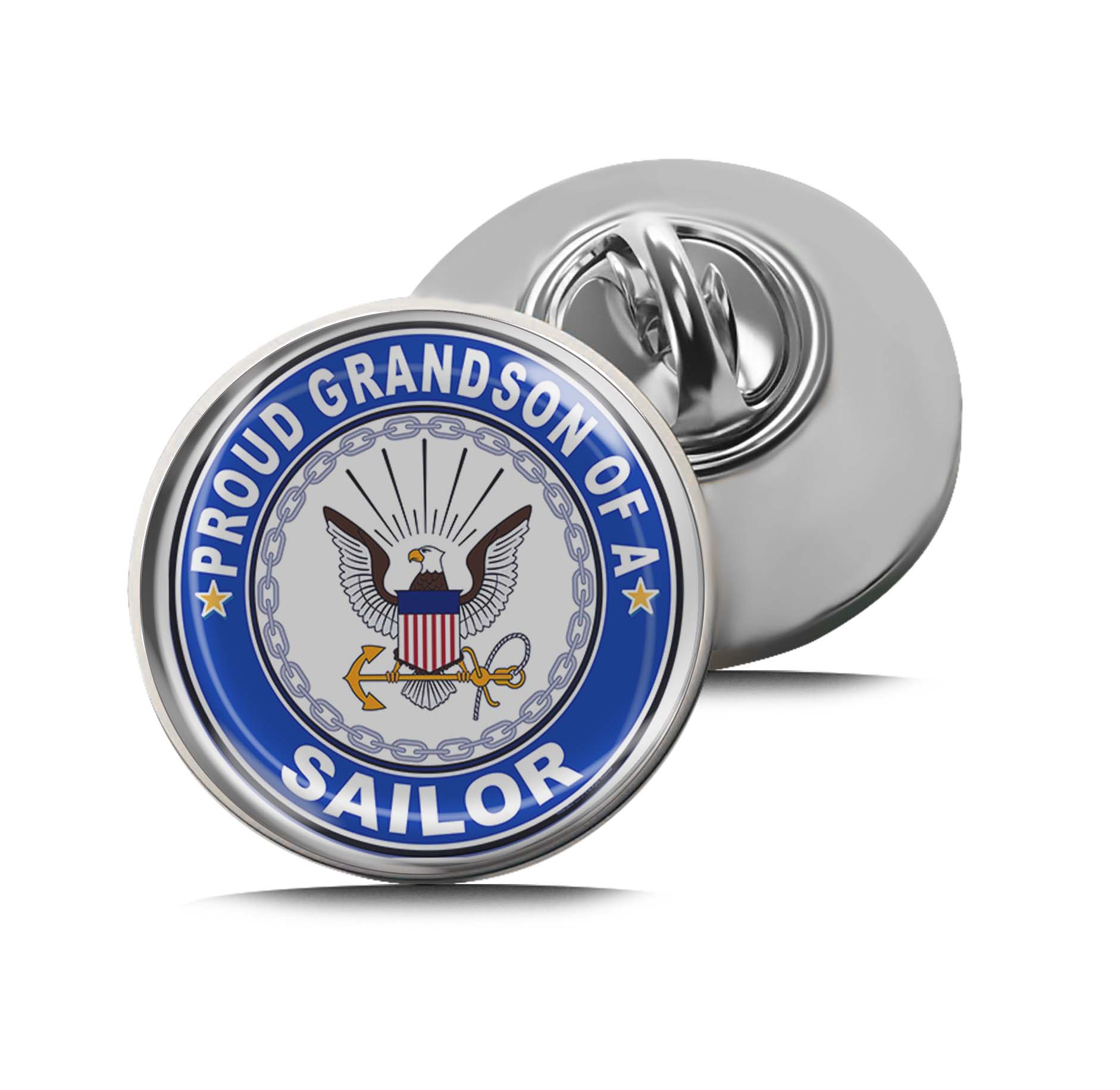 Proud Grandson of a Sailor U.S. Navy Limited Edition Lapel Pin Exclusive Metal Brooch Badge Accessories For Backpack, Clothes, Hats | Cute Gifts and Collectibles