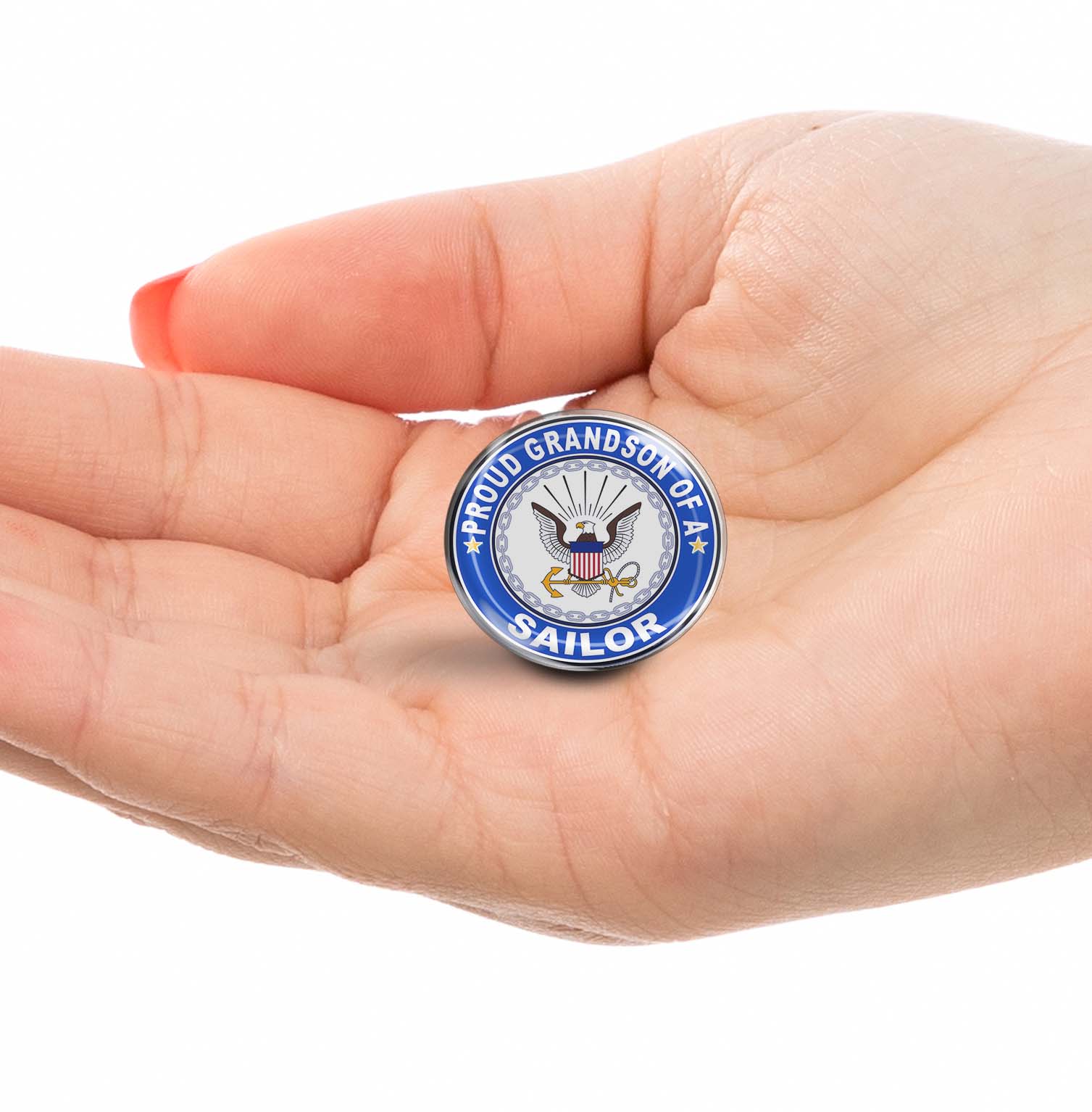 Proud Grandson of a Sailor U.S. Navy Limited Edition Lapel Pin Exclusive Metal Brooch Badge Accessories For Backpack, Clothes, Hats | Cute Gifts and Collectibles