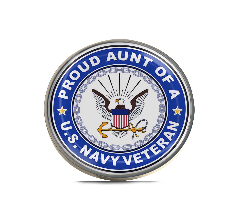 U.S. Navy Veteran Proud Aunt Limited Edition Lapel Pin Exclusive Metal Brooch Badge Accessories For Backpack, Clothes, Hats | Cute Gifts and Collectibles