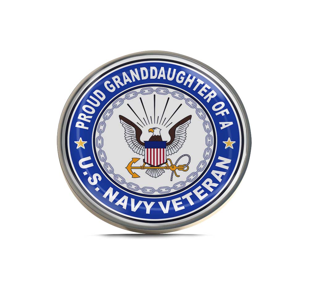 U.S. Navy Veteran Proud Granddaughter Limited Edition Lapel Pin Exclusive Metal Brooch Badge Accessories For Backpack, Clothes, Hats | Cute Gifts and Collectibles