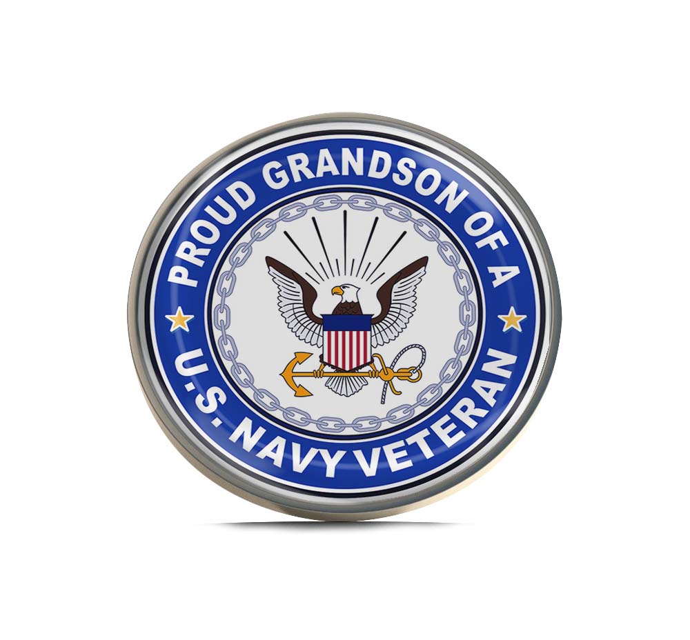 U.S. Navy Veteran Proud Grandson Limited Edition Lapel Pin Exclusive Metal Brooch Badge Accessories For Backpack, Clothes, Hats | Cute Gifts and Collectibles