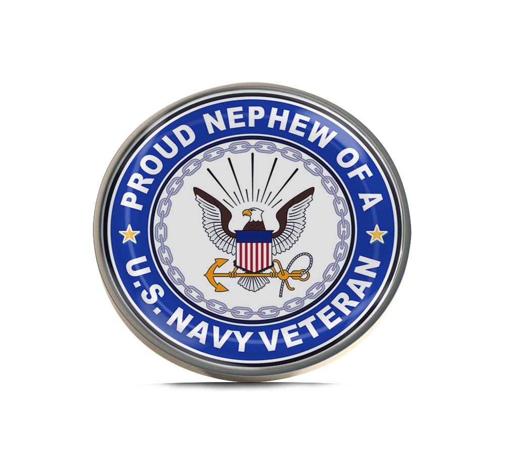 U.S. Navy Veteran Proud Nephew Limited Edition Lapel Pin Exclusive Metal Brooch Badge Accessories For Backpack, Clothes, Hats | Cute Gifts and Collectibles