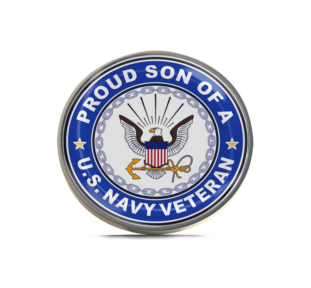 U.S. Navy Veteran Proud Son Limited Edition Lapel Pin Exclusive Metal Brooch Badge Accessories For Backpack, Clothes, Hats | Cute Gifts and Collectibles