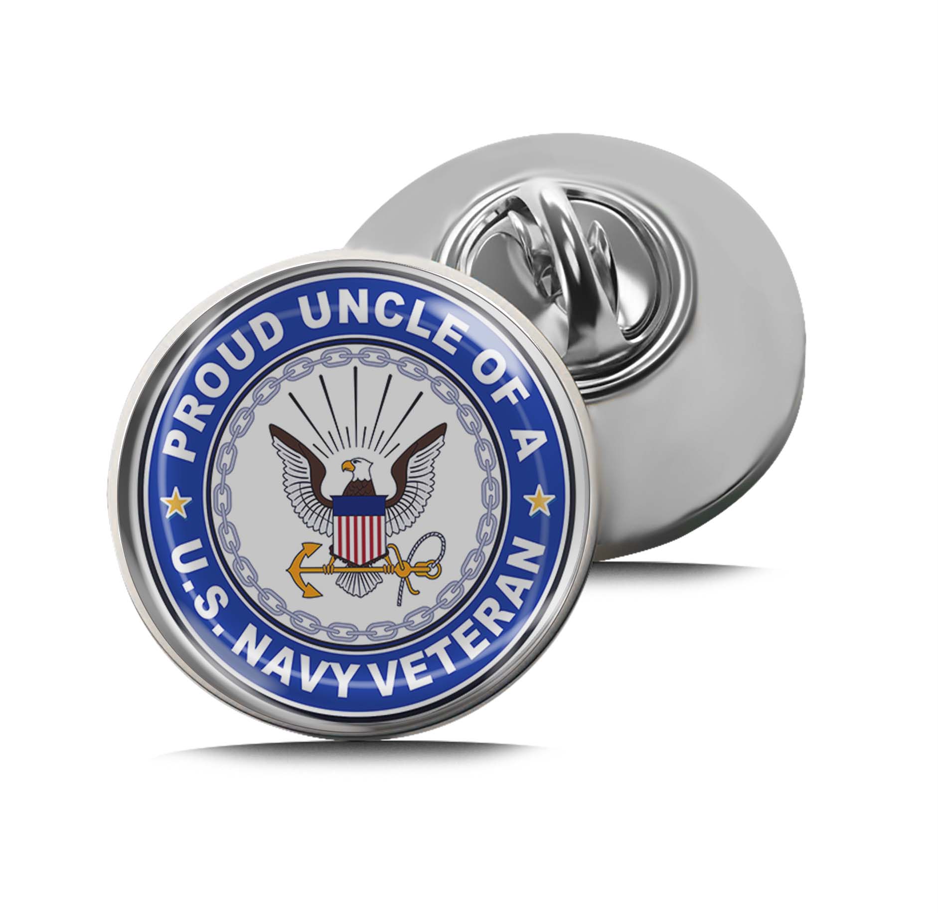 U.S. Navy Veteran Proud Uncle Limited Edition Lapel Pin Exclusive Metal Brooch Badge Accessories For Backpack, Clothes, Hats | Cute Gifts and Collectibles