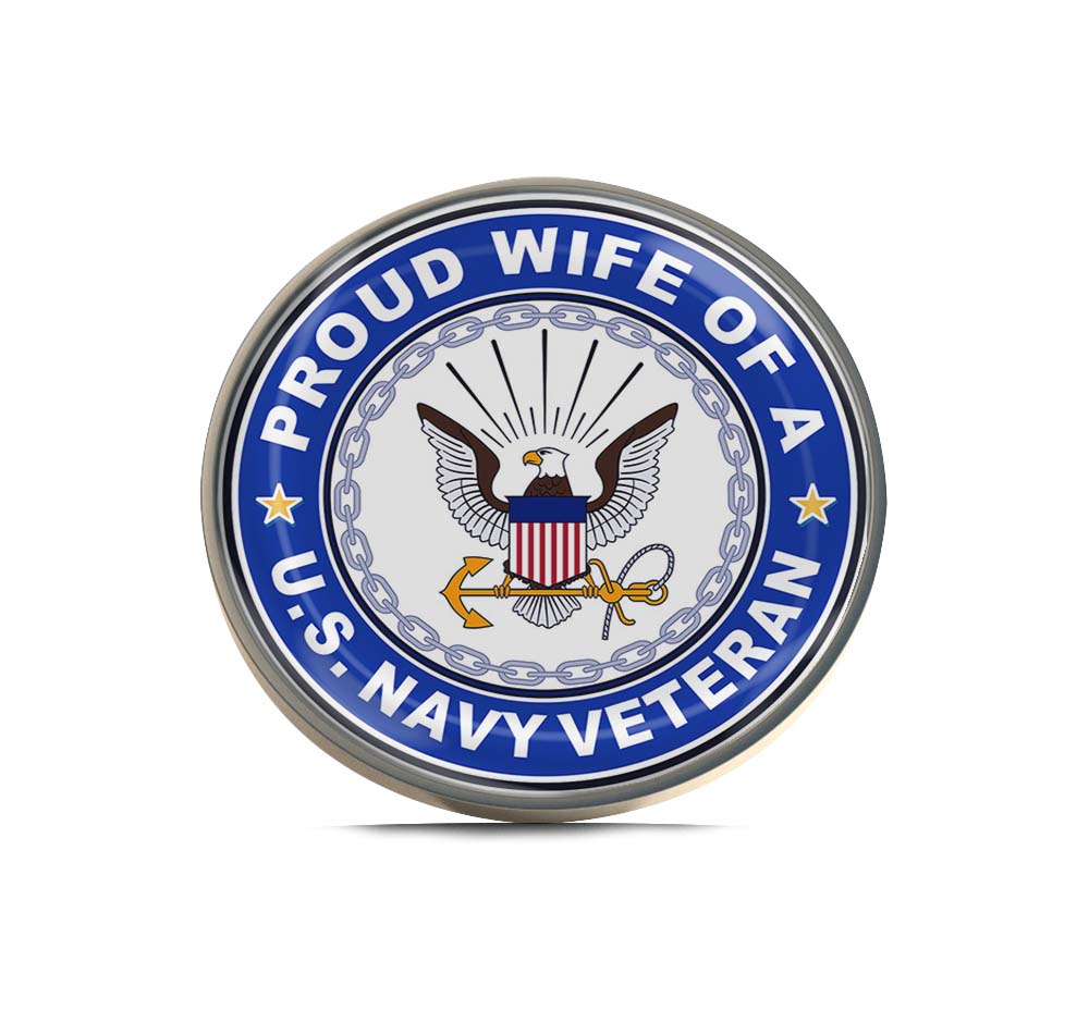 U.S. Navy Veteran Proud Wife Limited Edition Lapel Pin Exclusive Metal Brooch Badge Accessories For Backpack, Clothes, Hats | Cute Gifts and Collectibles