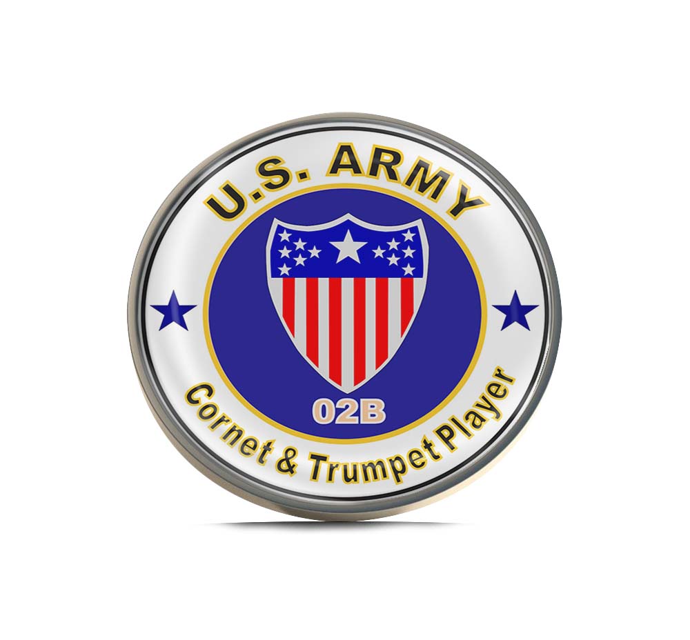 U.S. Army MOS 02B Coronet & Trumpet Player Limited Edition Lapel Pin Exclusive Metal Brooch Badge Accessories For Backpack, Clothes, Hats | Cute Gifts and Collectibles