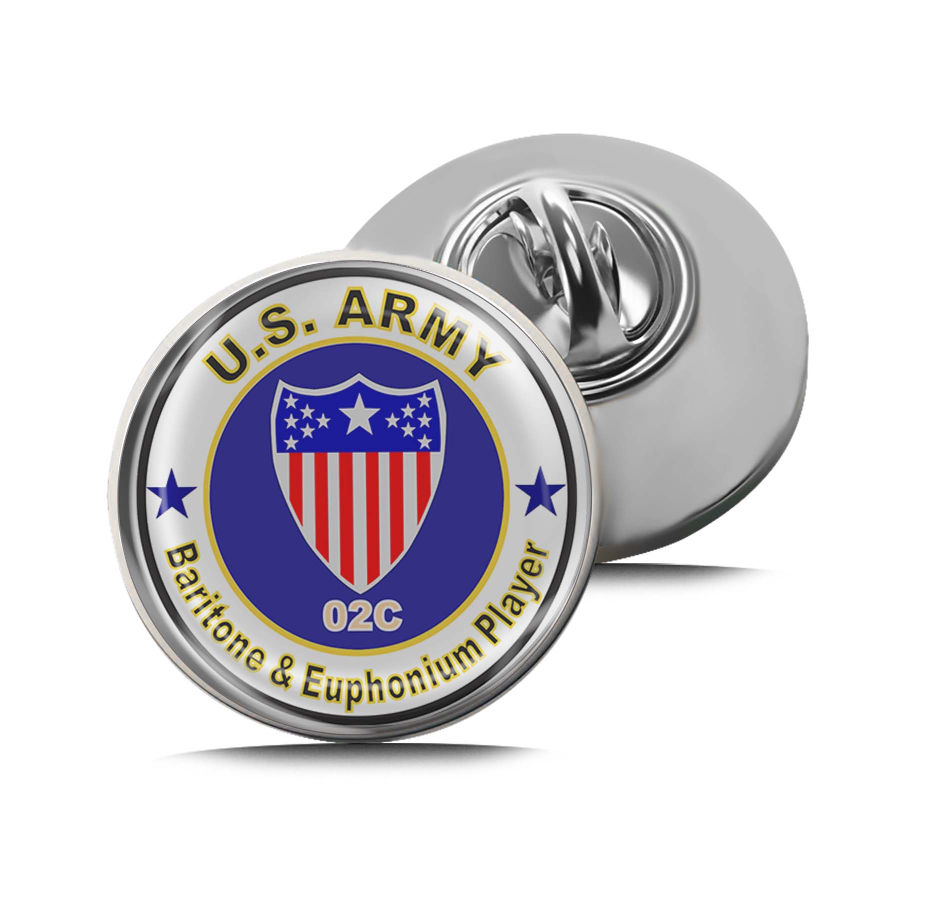 U.S. Army MOS 02C Baritone & Euphonium Player Limited Edition Lapel Pin Exclusive Metal Brooch Badge Accessories For Backpack, Clothes, Hats | Cute Gifts and Collectibles