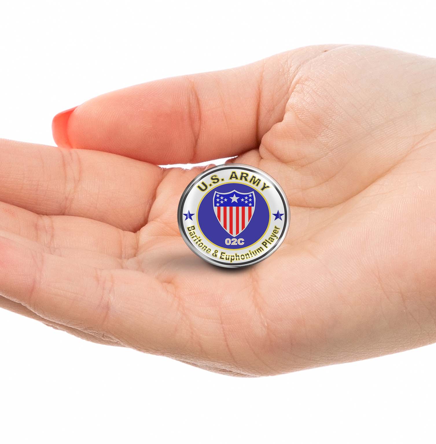 U.S. Army MOS 02C Baritone & Euphonium Player Limited Edition Lapel Pin Exclusive Metal Brooch Badge Accessories For Backpack, Clothes, Hats | Cute Gifts and Collectibles