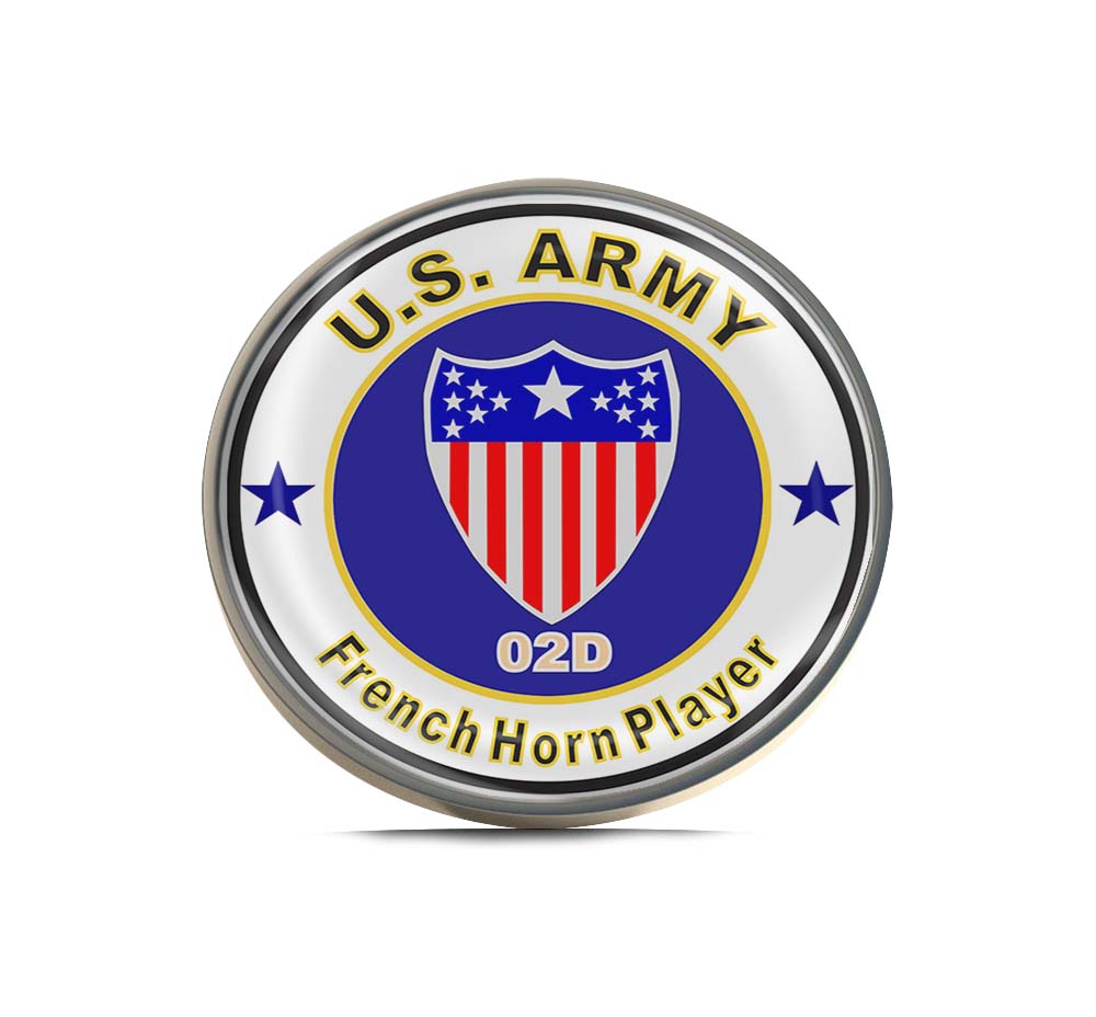 U.S. Army MOS 02D French Horn Player Limited Edition Lapel Pin Exclusive Metal Brooch Badge Accessories For Backpack, Clothes, Hats | Cute Gifts and Collectibles