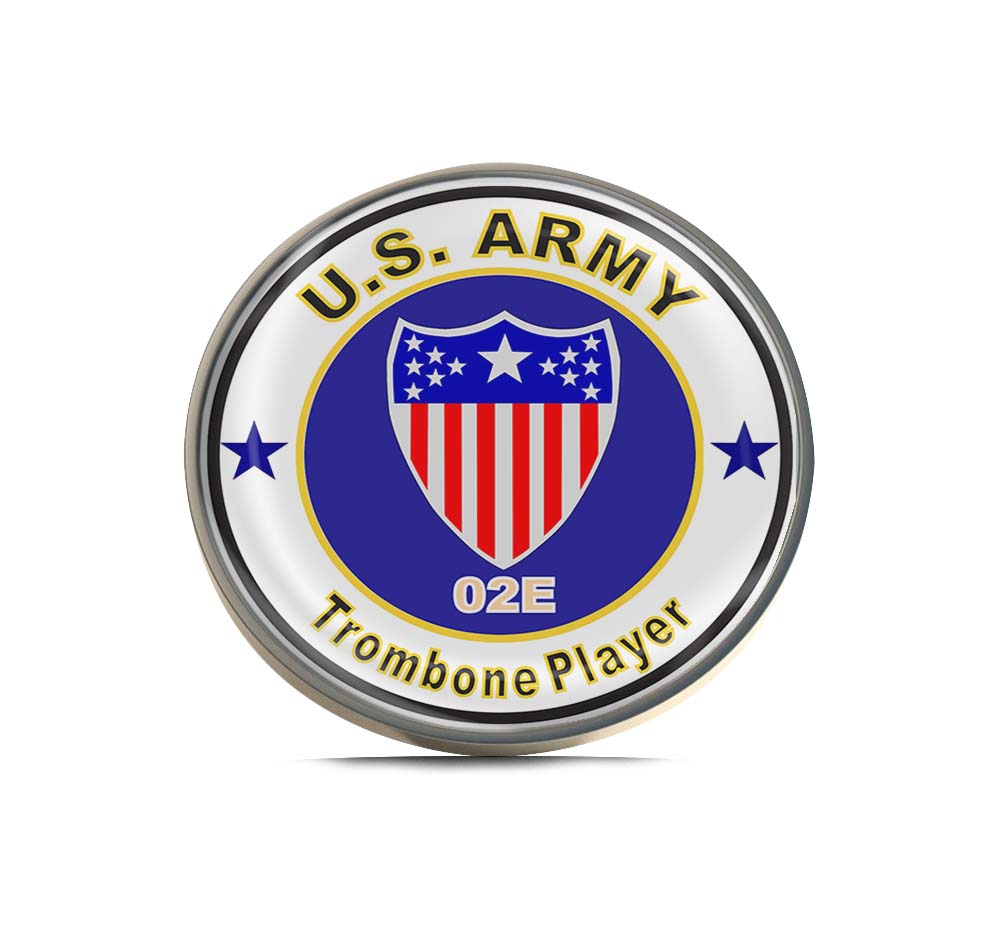 U.S. Army MOS 02E Trombone Player Limited Edition Lapel Pin Exclusive Metal Brooch Badge Accessories For Backpack, Clothes, Hats | Cute Gifts and Collectibles