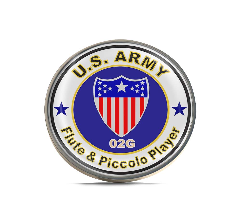 U.S. Army MOS 02G Flute & Piccolo Player Limited Edition Lapel Pin Exclusive Metal Brooch Badge Accessories For Backpack, Clothes, Hats | Cute Gifts and Collectibles