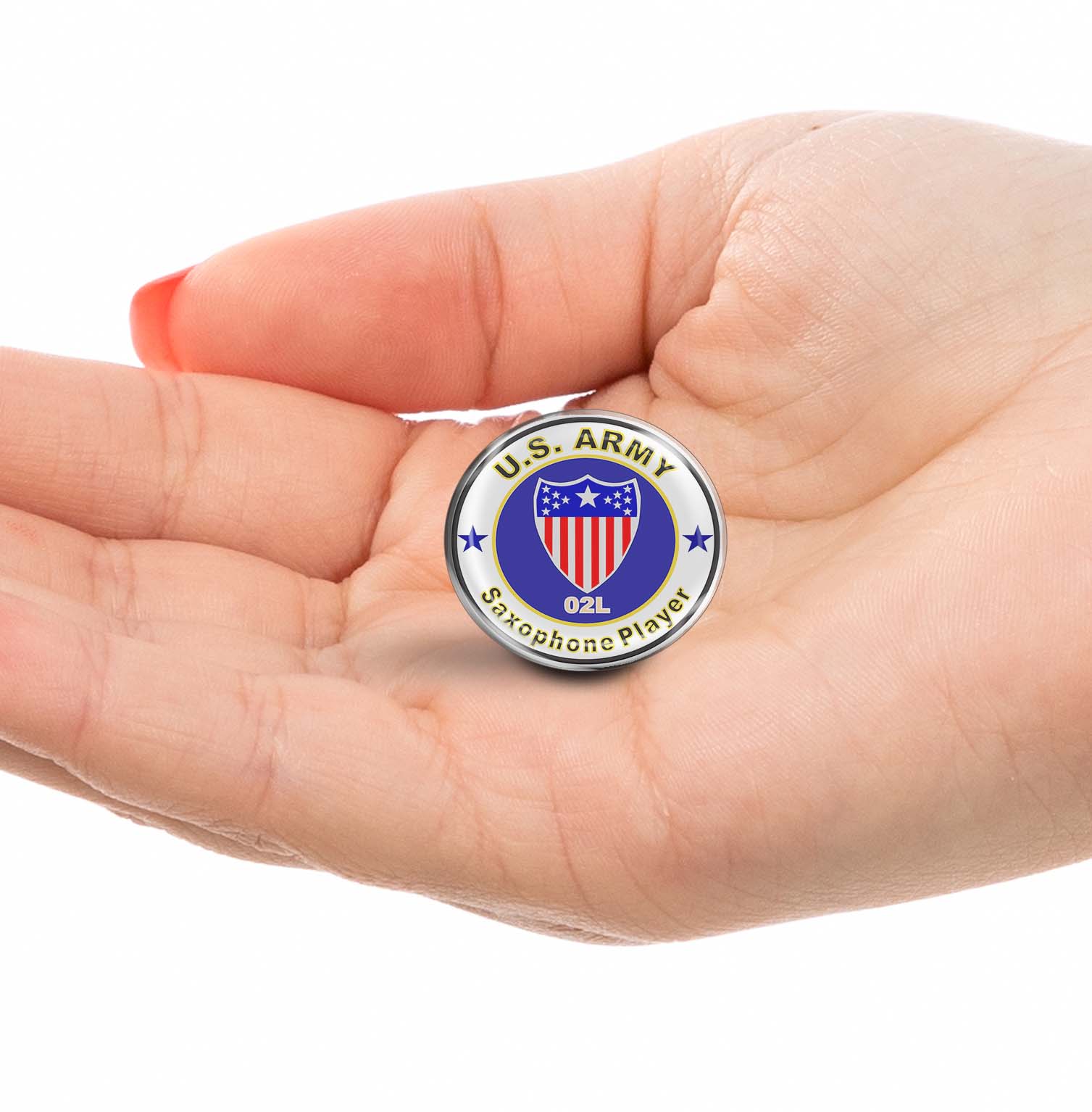 U.S. Army MOS 02L Saxophone Player Limited Edition Lapel Pin Exclusive Metal Brooch Badge Accessories For Backpack, Clothes, Hats | Cute Gifts and Collectibles