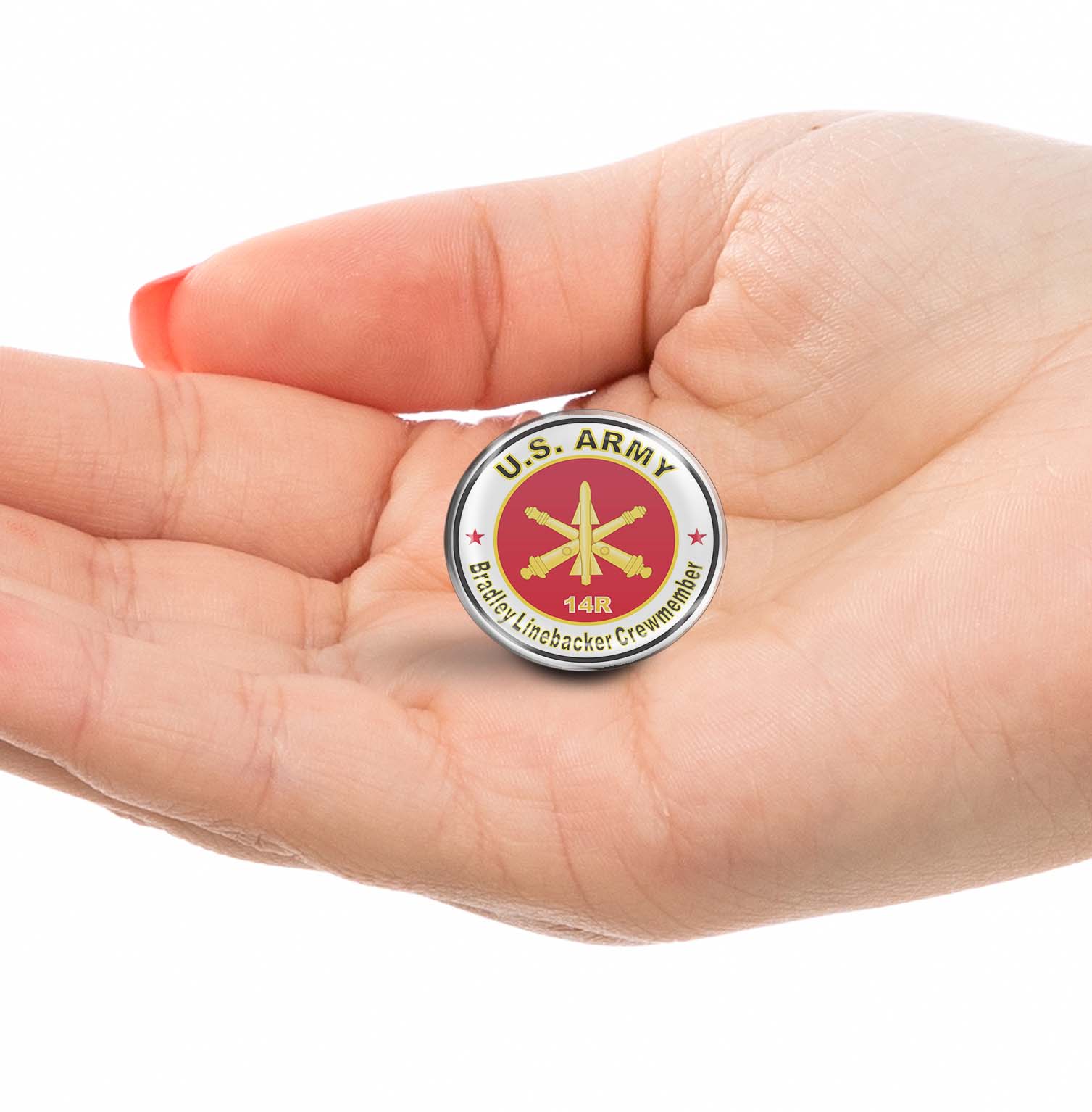 U.S. Army MOS 14R Bradley Linebacker Crewmember Limited Edition Lapel Pin Exclusive Metal Brooch Badge Accessories For Backpack, Clothes, Hats | Cute Gifts and Collectibles