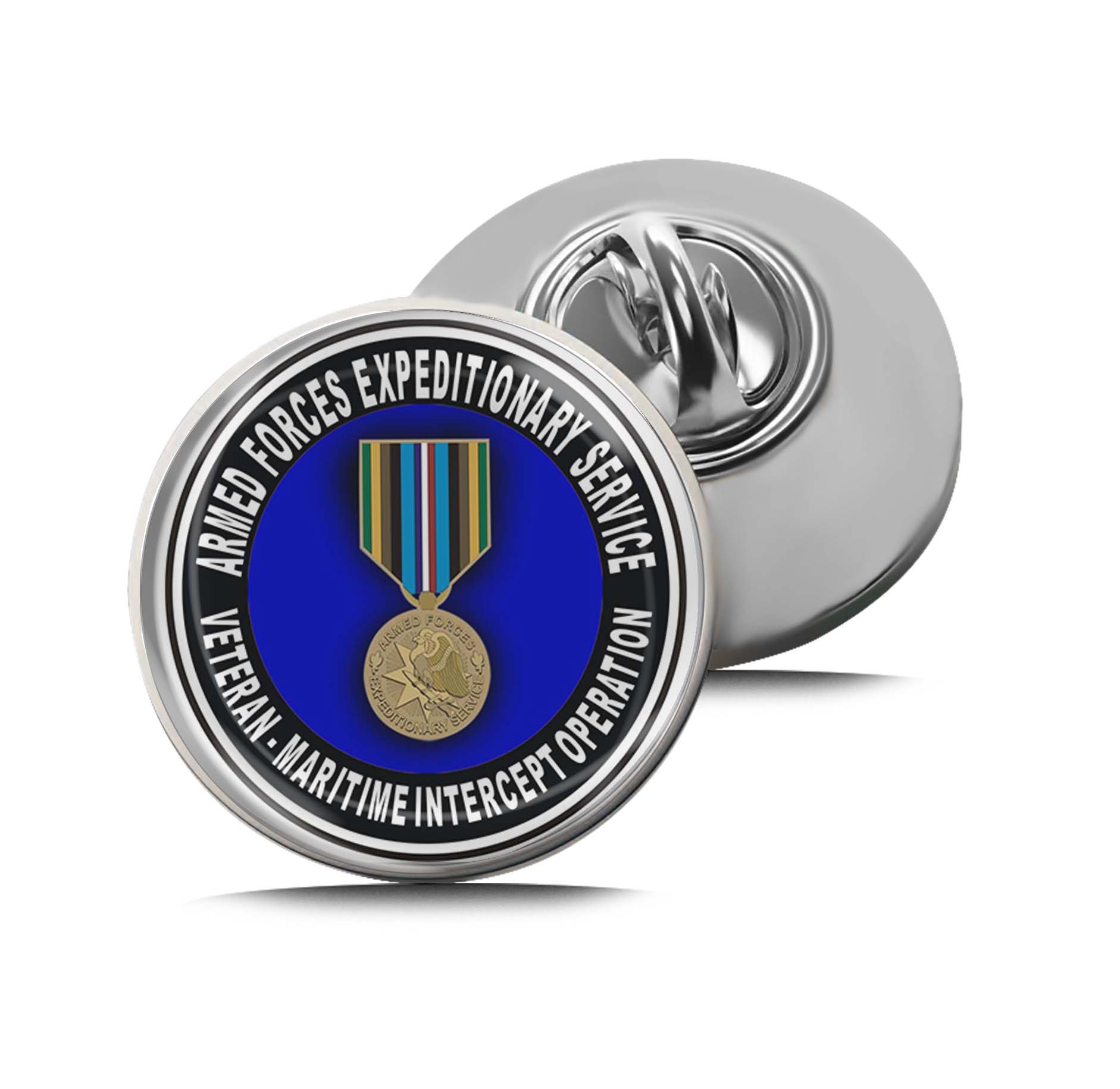 Armed Forces Expeditionary Medal Maritime Intercept Operation Limited Edition Lapel Pin Exclusive Metal Brooch Badge Accessories For Backpack, Clothes, Hats | Cute Gifts and Collectibles