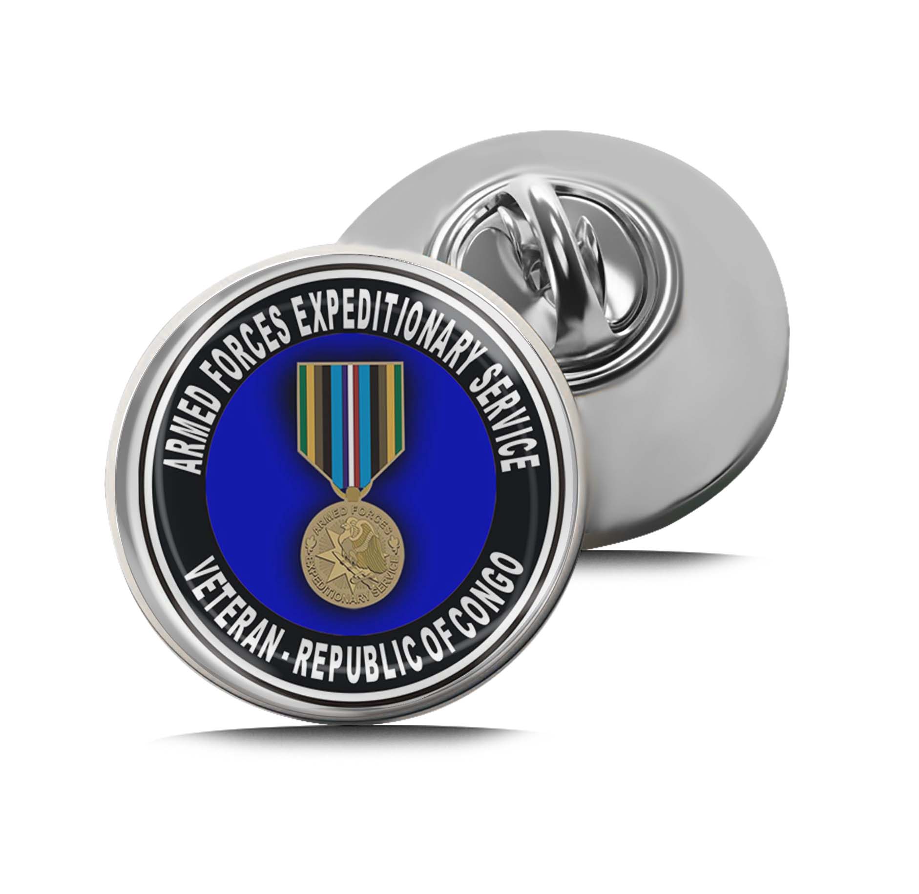 Armed Forces Expeditionary Medal Republic of Congo Limited Edition Lapel Pin Exclusive Metal Brooch Badge Accessories For Backpack, Clothes, Hats | Cute Gifts and Collectibles