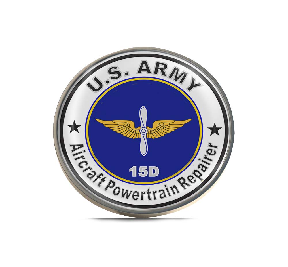 U.S. Army MOS 15D Aircraft Powerplant Specialist Limited Edition Lapel Pin Exclusive Metal Brooch Badge Accessories For Backpack, Clothes, Hats | Cute Gifts and Collectibles