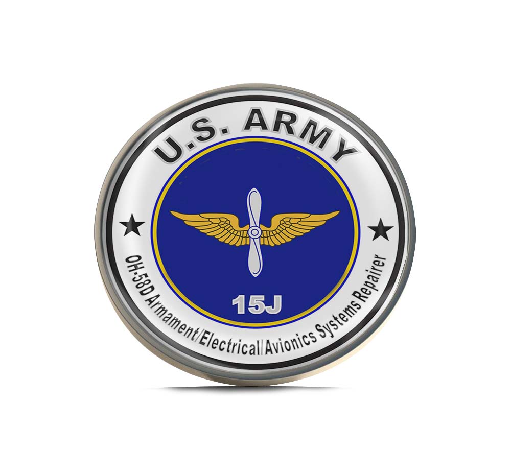 U.S. Army MOS 15J OH-58D Armament Electrician Avionics System Repairer Limited Edition Lapel Pin Exclusive Metal Brooch Badge Accessories For Backpack, Clothes, Hats | Cute Gifts and Collectibles