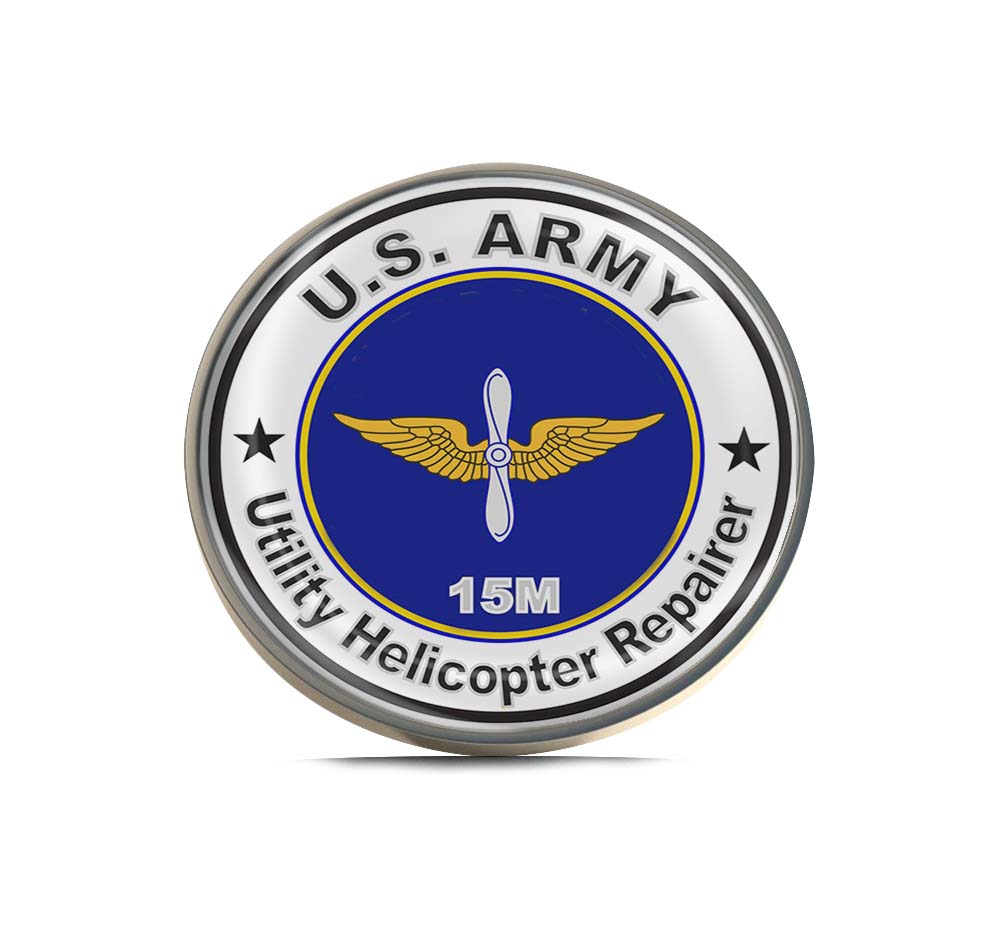 U.S. Army MOS 15M Utility Helicopter Repairer Limited Edition Lapel Pin Exclusive Metal Brooch Badge Accessories For Backpack, Clothes, Hats | Cute Gifts and Collectibles