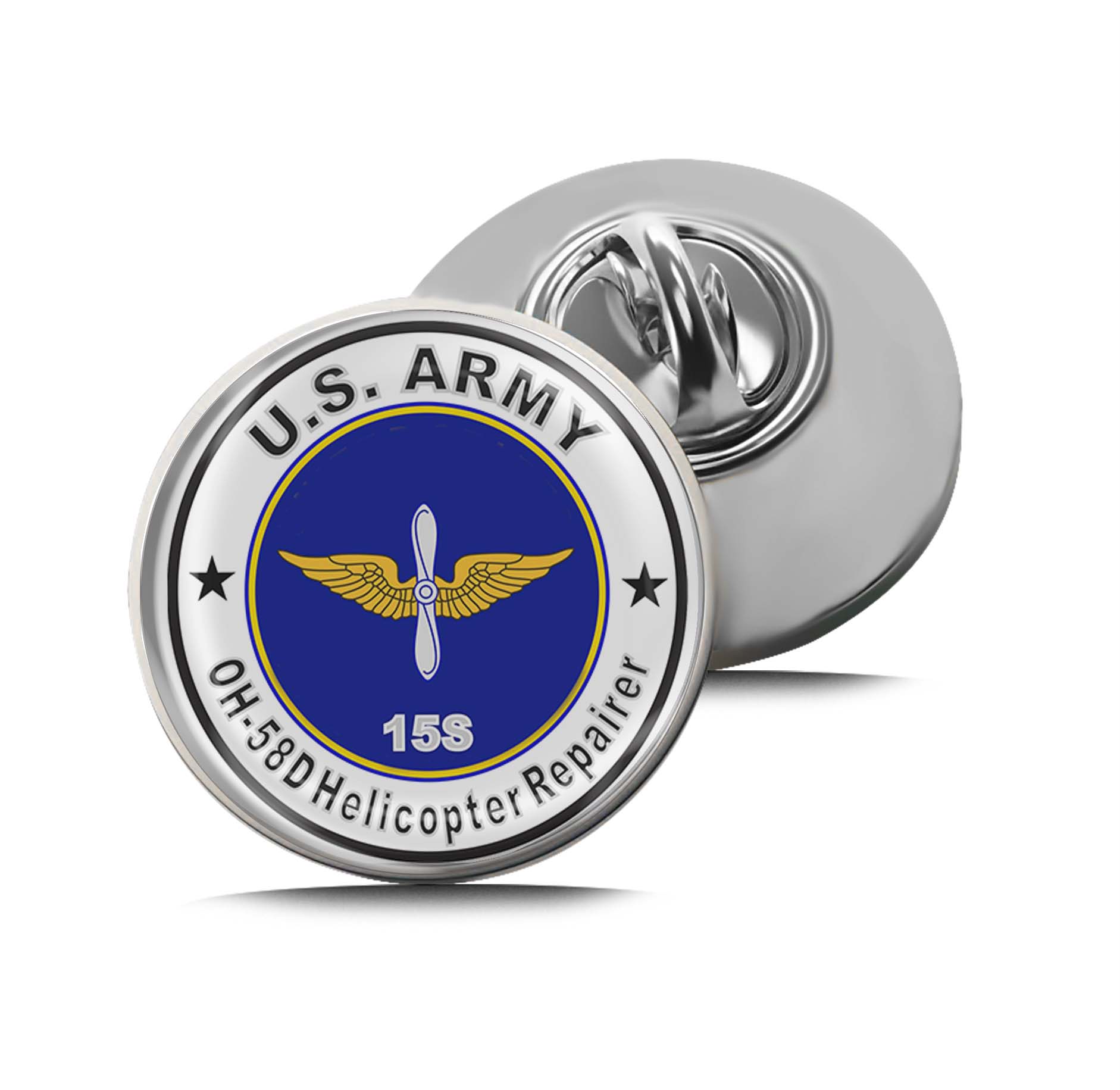 U.S. Army MOS 15S OH-58-D Helicopter Repairer Limited Edition Lapel Pin Exclusive Metal Brooch Badge Accessories For Backpack, Clothes, Hats | Cute Gifts and Collectibles