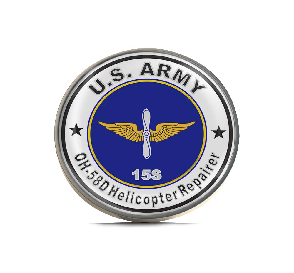 U.S. Army MOS 15S OH-58-D Helicopter Repairer Limited Edition Lapel Pin Exclusive Metal Brooch Badge Accessories For Backpack, Clothes, Hats | Cute Gifts and Collectibles