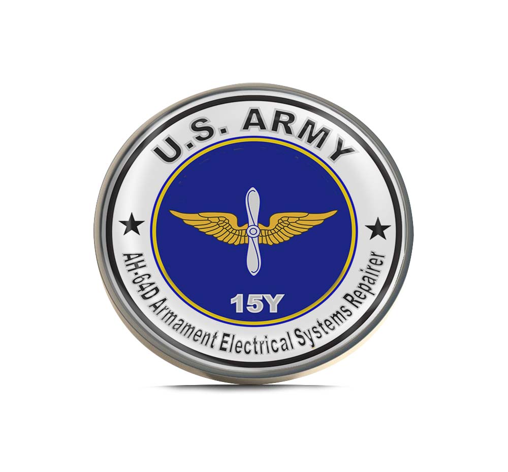 U.S. Army MOS 15Y AH-64-D Armament Electrical Systems Repairer Limited Edition Lapel Pin Exclusive Metal Brooch Badge Accessories For Backpack, Clothes, Hats | Cute Gifts and Collectibles
