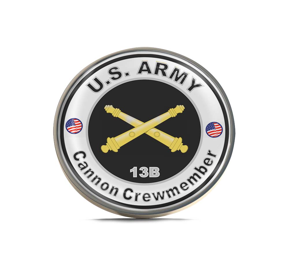 U.S. Army MOS 13B Cannon Crewmember Limited Edition Lapel Pin Exclusive Metal Brooch Badge Accessories For Backpack, Clothes, Hats | Cute Gifts and Collectibles