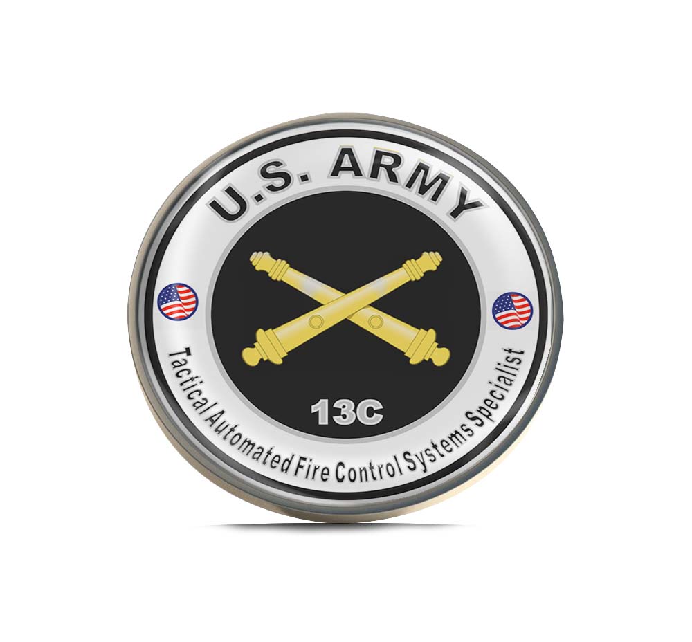 U.S. Army MOS 13C Tactical Automated Fire Control Systems Specialist Limited Edition Lapel Pin Exclusive Metal Brooch Badge Accessories For Backpack, Clothes, Hats | Cute Gifts and Collectibles
