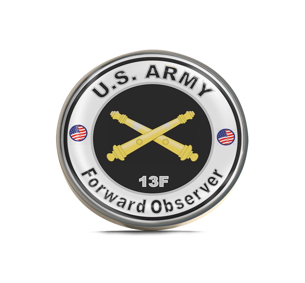 U.S. Army MOS 13F Forward Observer Limited Edition Lapel Pin Exclusive Metal Brooch Badge Accessories For Backpack, Clothes, Hats | Cute Gifts and Collectibles