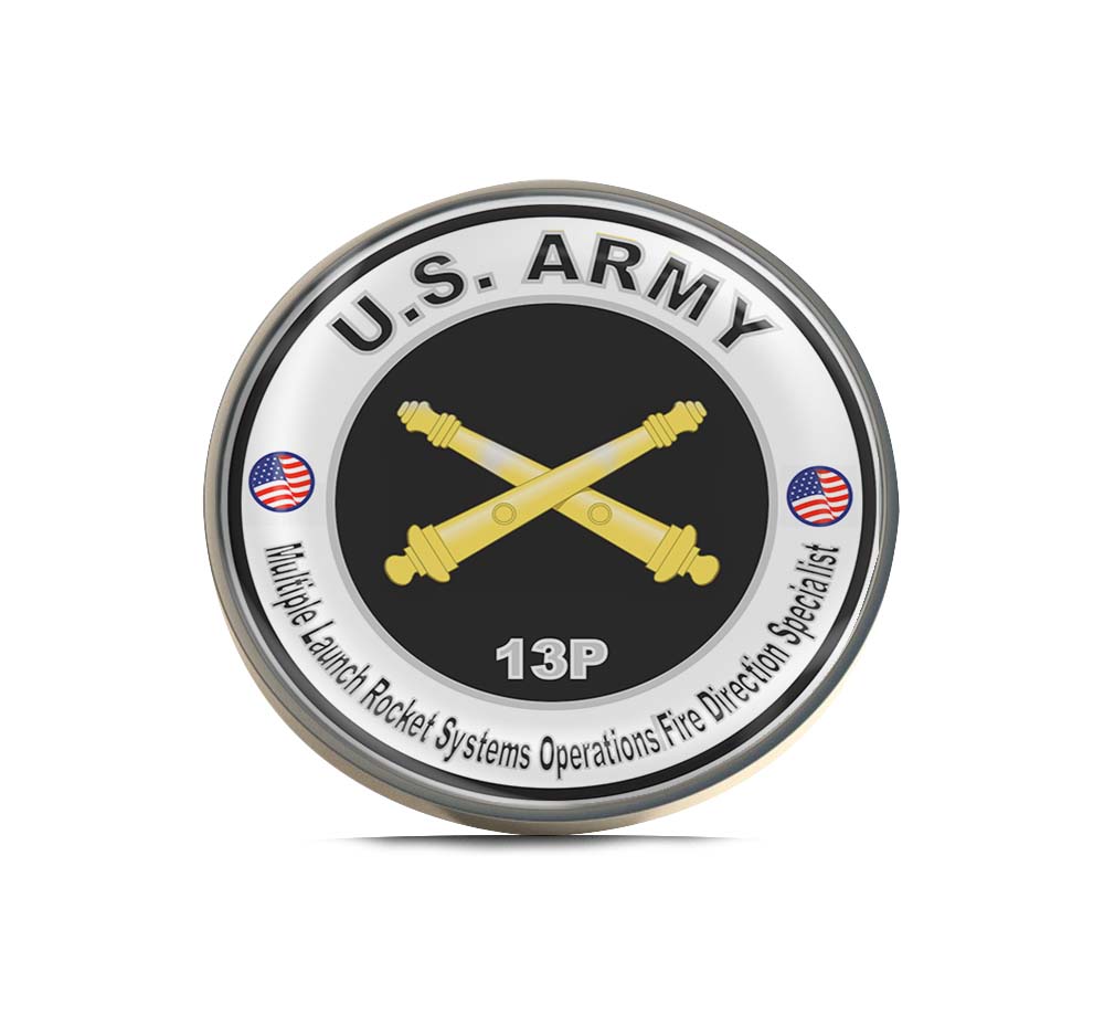 U.S. Army MOS 13P Multiple Launch Rocket Systems Operations Fire Direction Specialist Limited Edition Lapel Pin Exclusive Metal Brooch Badge Accessories For Backpack, Clothes, Hats | Cute Gifts and Collectibles