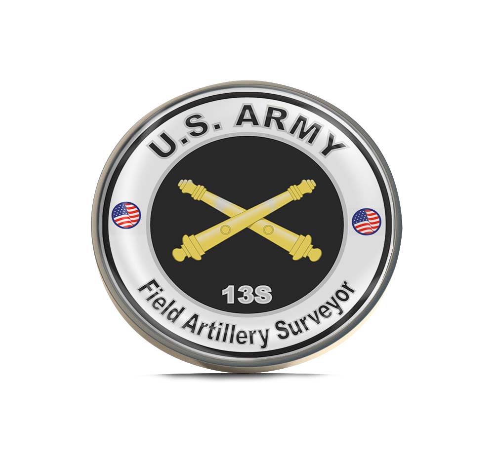 U.S. Army MOS 13S Field Artillery Surveyor Limited Edition Lapel Pin Exclusive Metal Brooch Badge Accessories For Backpack, Clothes, Hats | Cute Gifts and Collectibles