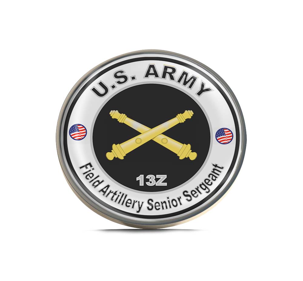 U.S. Army MOS 13Z Field Artillery Senior Sergeant Limited Edition Lapel Pin Exclusive Metal Brooch Badge Accessories For Backpack, Clothes, Hats | Cute Gifts and Collectibles