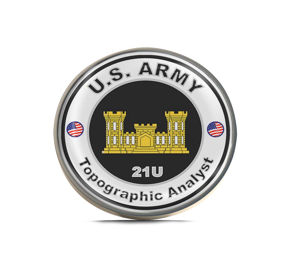 U.S. Army MOS 21U Topographic Analyst Limited Edition Lapel Pin Exclusive Metal Brooch Badge Accessories For Backpack, Clothes, Hats | Cute Gifts and Collectibles