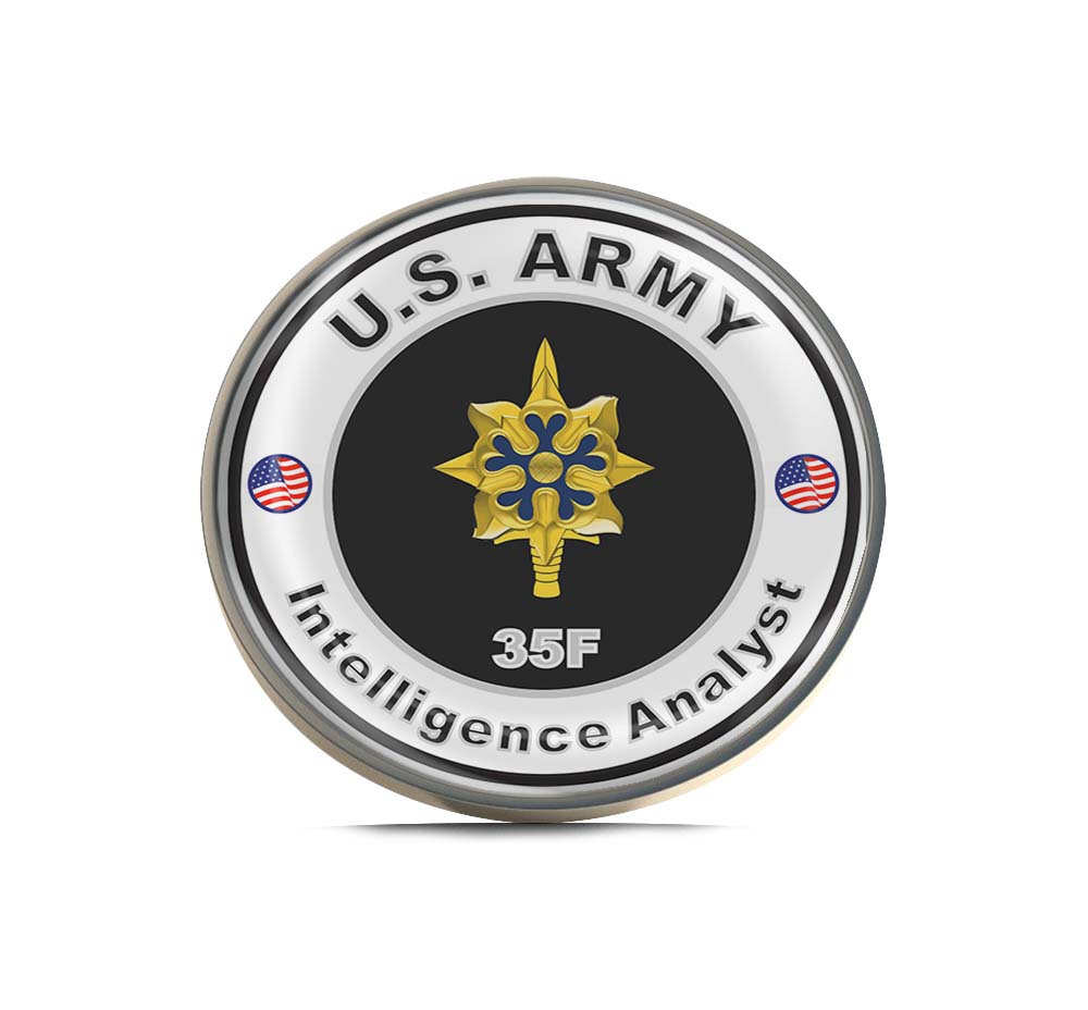 U.S. Army MOS 35F Intelligence Analyst Limited Edition Lapel Pin Exclusive Metal Brooch Badge Accessories For Backpack, Clothes, Hats | Cute Gifts and Collectibles