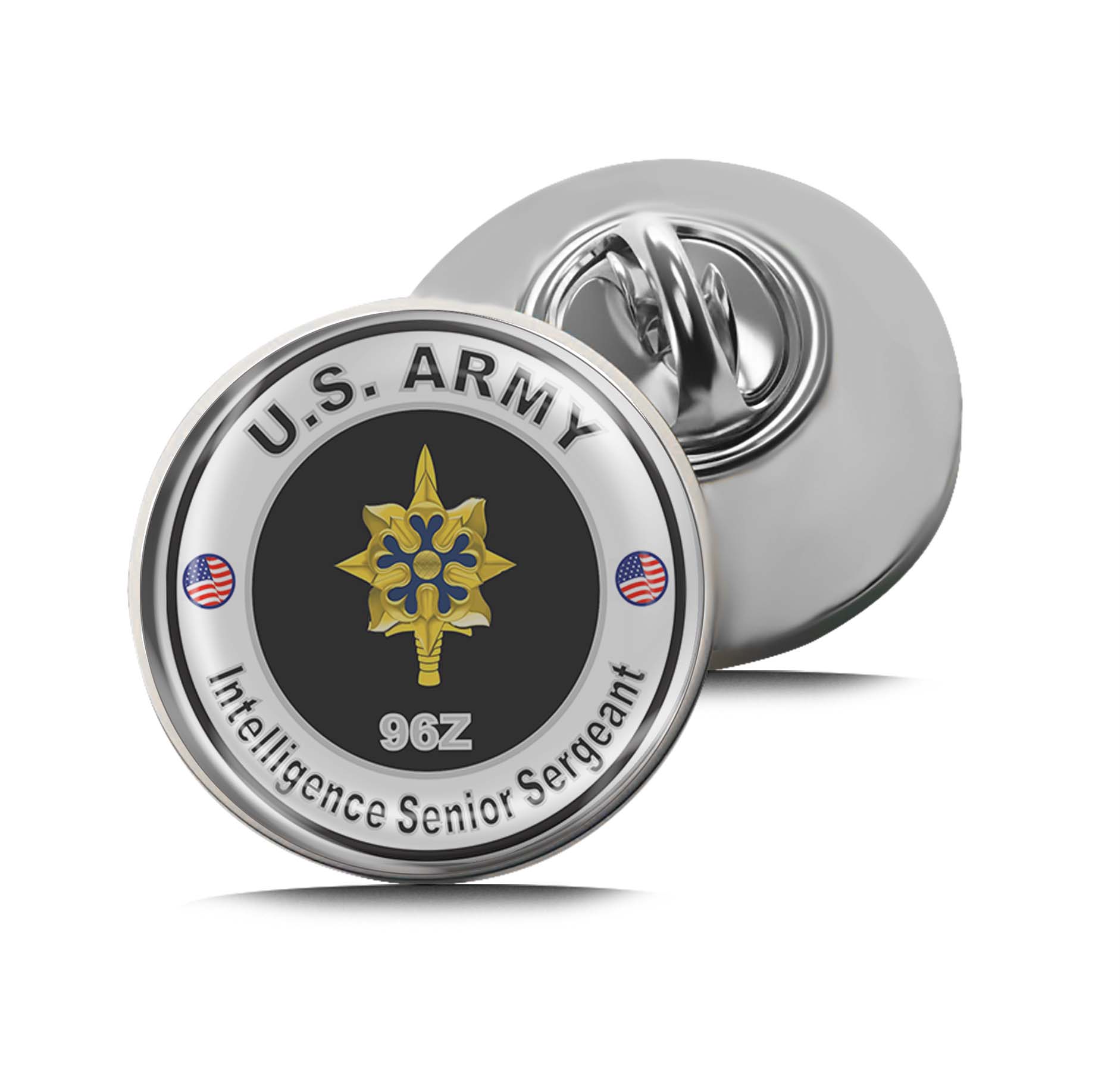 U.S. Army MOS 96Z Intelligence Senior Sergeant Limited Edition Lapel Pin Exclusive Metal Brooch Badge Accessories For Backpack, Clothes, Hats | Cute Gifts and Collectibles