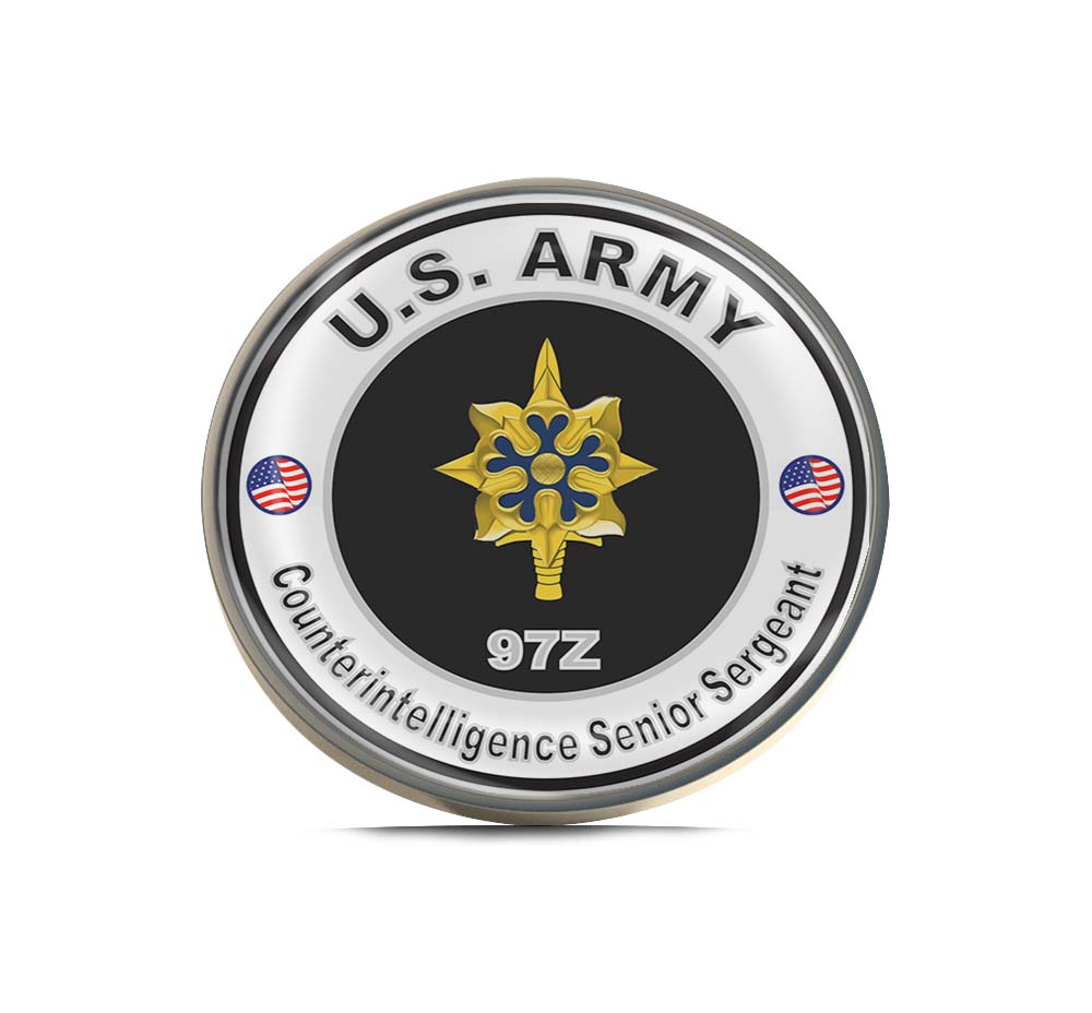 U.S. Army MOS 97Z Counterintelligence Senior Sergeant Limited Edition Lapel Pin Exclusive Metal Brooch Badge Accessories For Backpack, Clothes, Hats | Cute Gifts and Collectibles