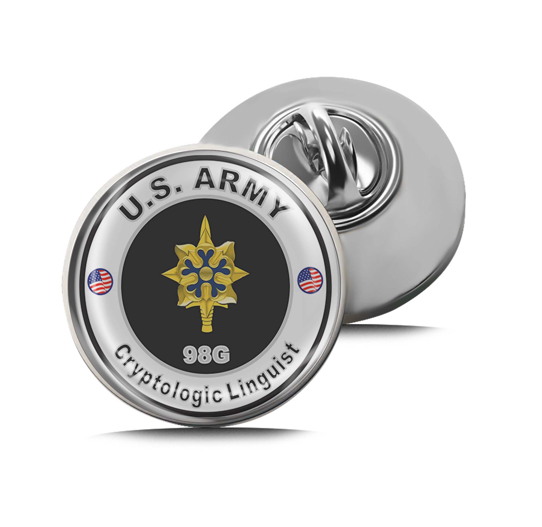 U.S. Army MOS 98G Cryptologic Linguist Limited Edition Lapel Pin Exclusive Metal Brooch Badge Accessories For Backpack, Clothes, Hats | Cute Gifts and Collectibles