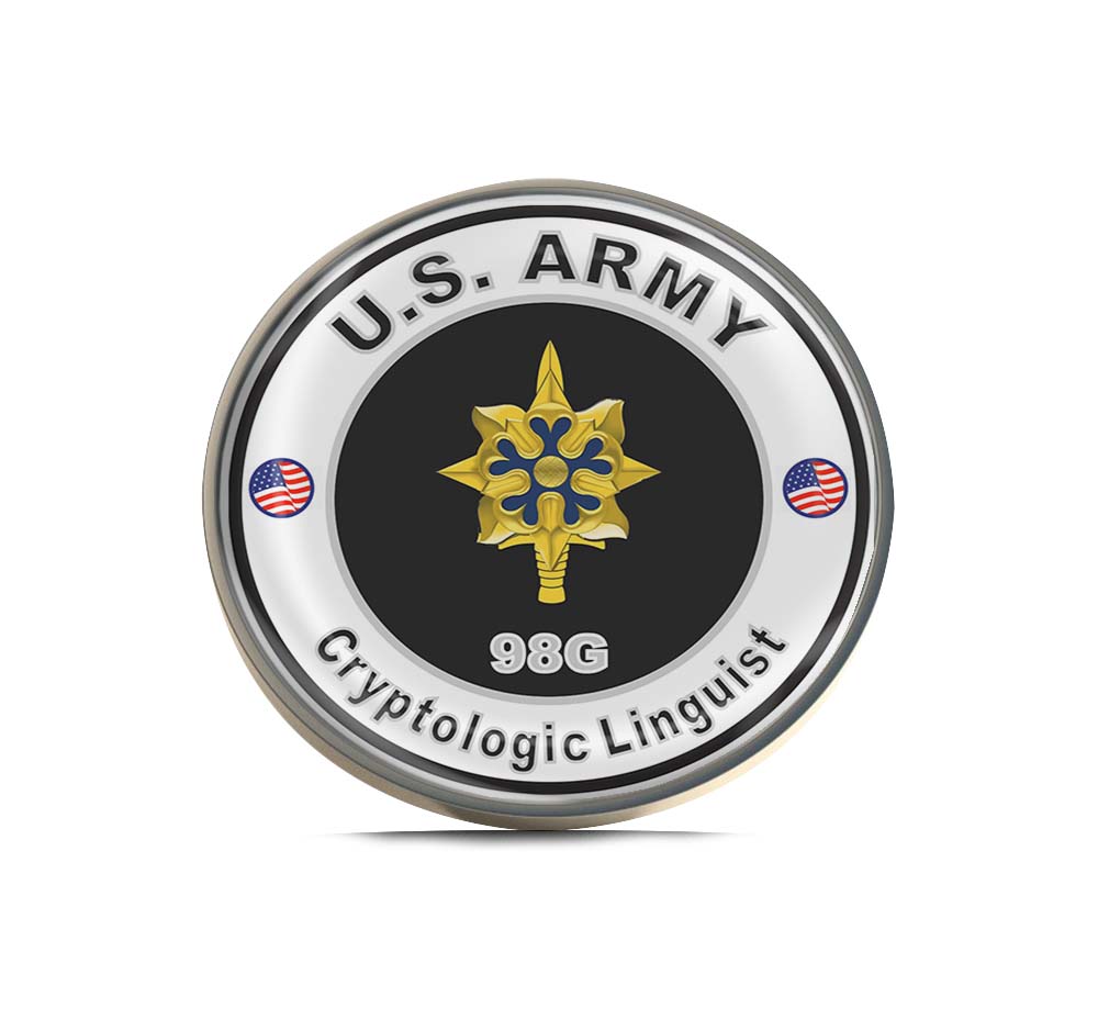 U.S. Army MOS 98G Cryptologic Linguist Limited Edition Lapel Pin Exclusive Metal Brooch Badge Accessories For Backpack, Clothes, Hats | Cute Gifts and Collectibles