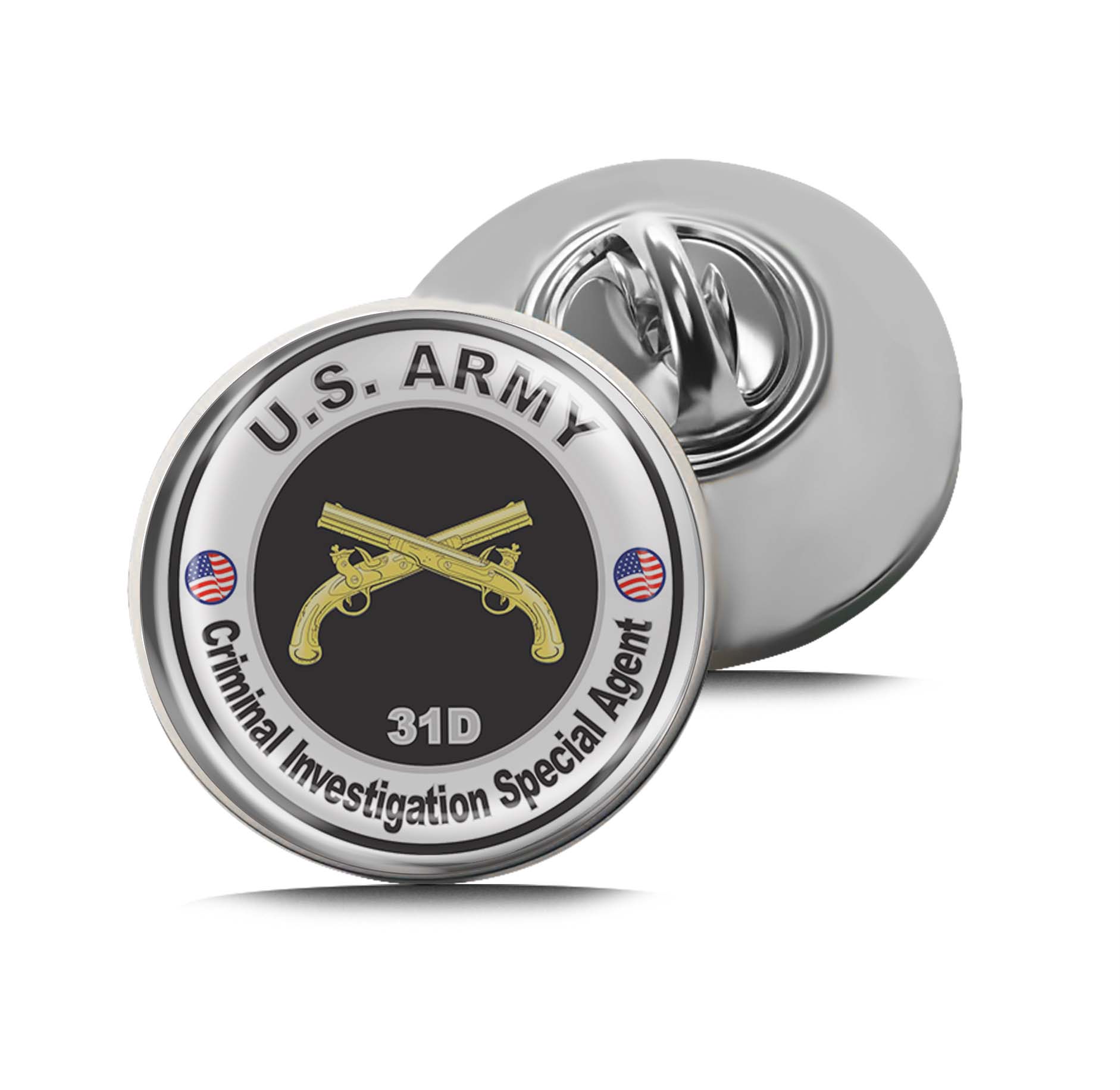 U.S. Army MOS 31D criminal Investigation Special Agent Limited Edition Lapel Pin Exclusive Metal Brooch Badge Accessories For Backpack, Clothes, Hats | Cute Gifts and Collectibles