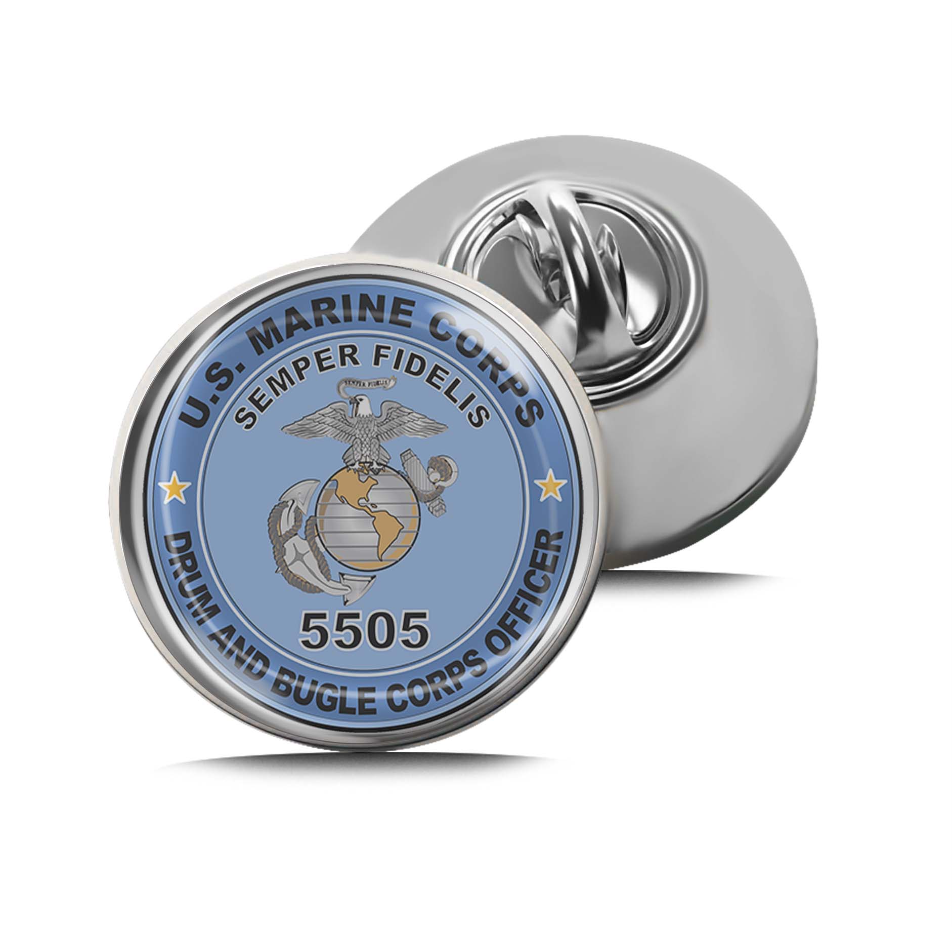 U.S.M.C. MOS 5505 Drum and Bugle Corps Officer Limited Edition Lapel Pin Exclusive Metal Brooch Badge Accessories For Backpack, Clothes, Hats | Cute Gifts and Collectibles