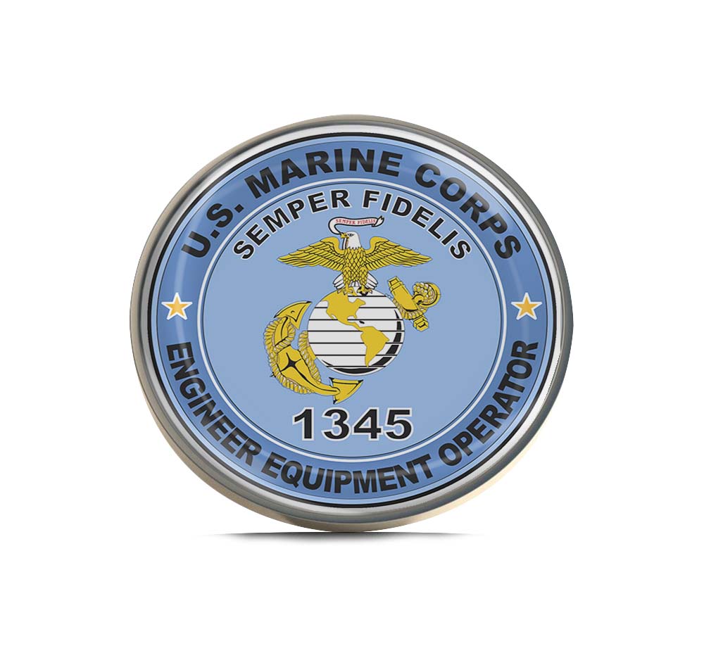 U.S.M.C. MOS 1345 Engineer Equipment Operator Limited Edition Lapel Pin Exclusive Metal Brooch Badge Accessories For Backpack, Clothes, Hats | Cute Gifts and Collectibles