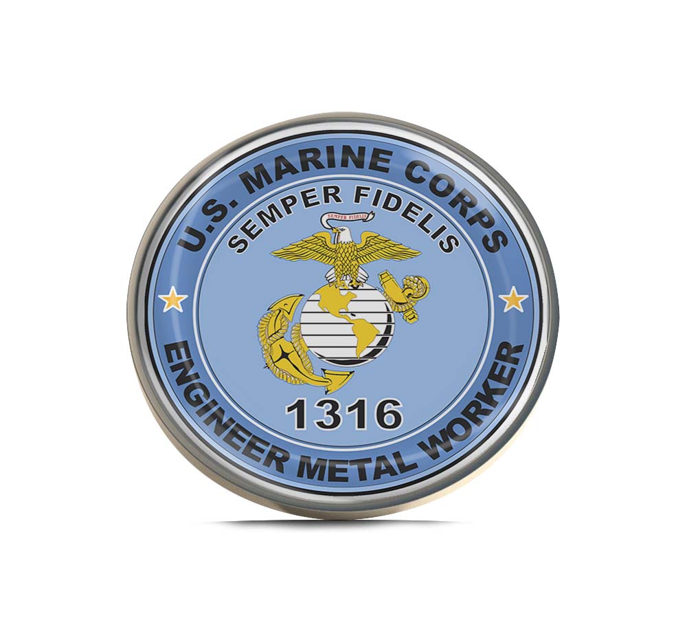 U.S.M.C. MOS 1316 Engineer Metal Worker Limited Edition Lapel Pin Exclusive Metal Brooch Badge Accessories For Backpack, Clothes, Hats | Cute Gifts and Collectibles