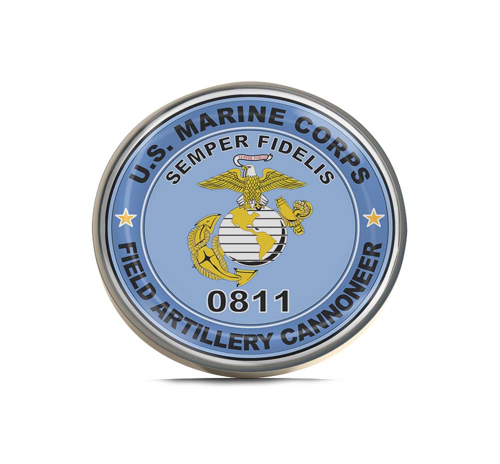 U.S.M.C. MOS 0811 Field Artillery Cannoneer Limited Edition Lapel Pin Exclusive Metal Brooch Badge Accessories For Backpack, Clothes, Hats | Cute Gifts and Collectibles