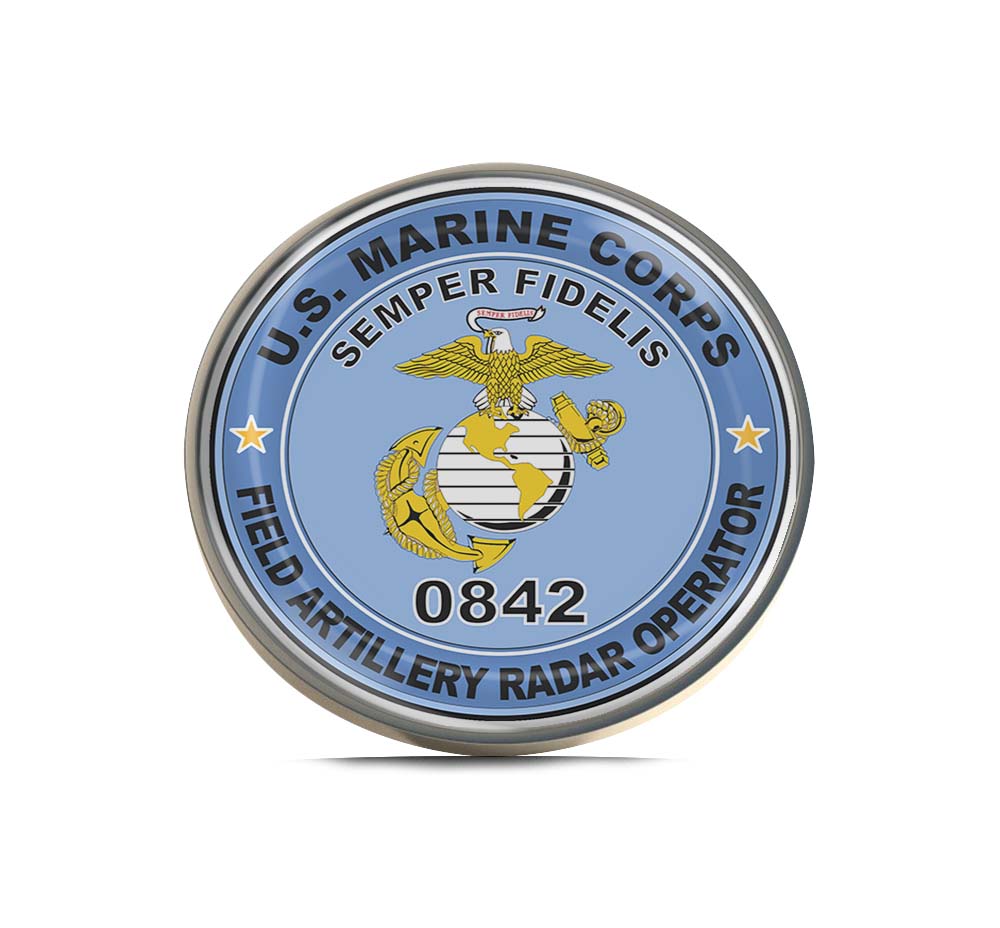 U.S.M.C. MOS 0842 Field Artillery Radar Operator Limited Edition Lapel Pin Exclusive Metal Brooch Badge Accessories For Backpack, Clothes, Hats | Cute Gifts and Collectibles