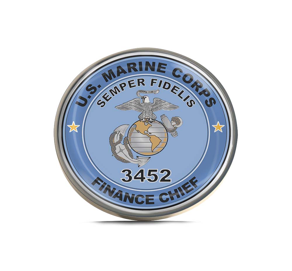 U.S.M.C. MOS 3452 Finance Chief Limited Edition Lapel Pin Exclusive Metal Brooch Badge Accessories For Backpack, Clothes, Hats | Cute Gifts and Collectibles