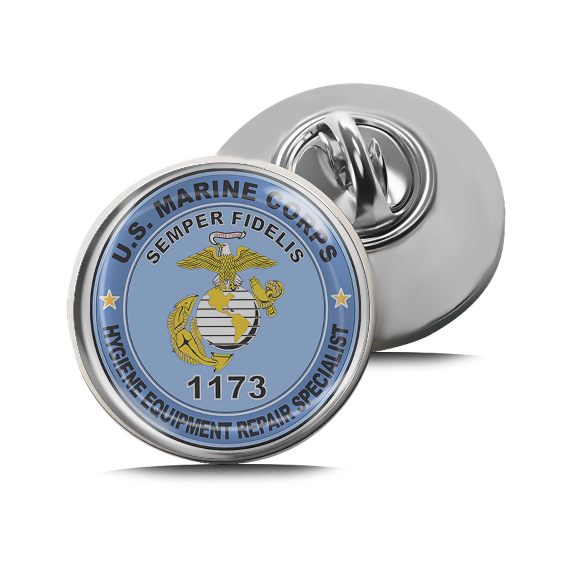 U.S.M.C. MOS 1173 Hygiene Equipment Repair Specialist Limited Edition Lapel Pin Exclusive Metal Brooch Badge Accessories For Backpack, Clothes, Hats | Cute Gifts and Collectibles