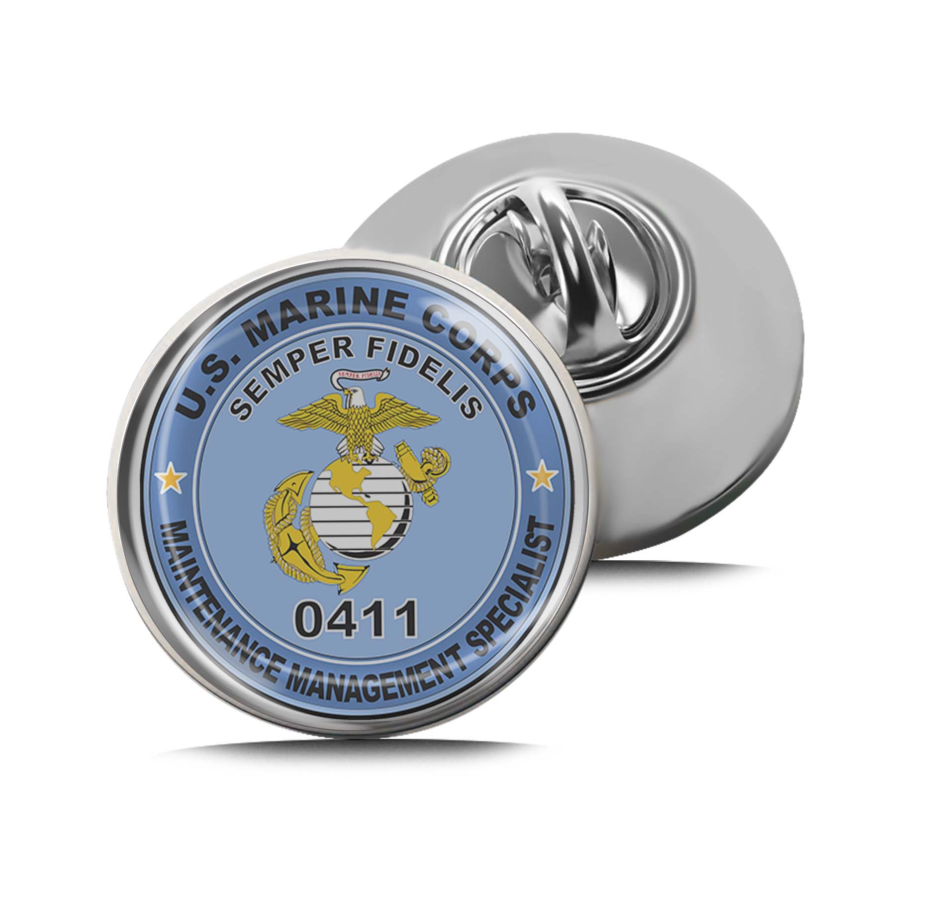 U.S.M.C. MOS 0411 Maintenance Management Specialist Limited Edition Lapel Pin Exclusive Metal Brooch Badge Accessories For Backpack, Clothes, Hats | Cute Gifts and Collectibles