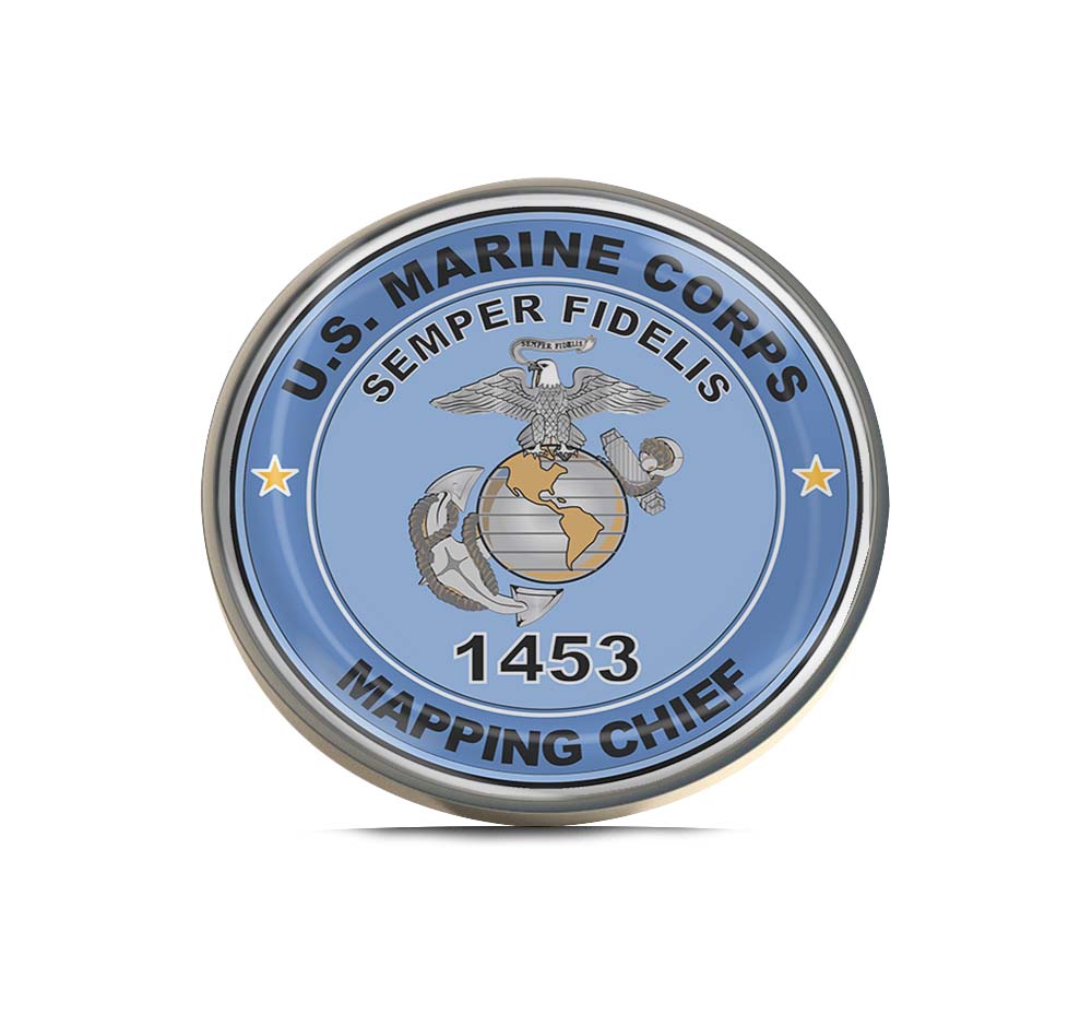 U.S.M.C. MOS 1453 Mapping Chief Limited Edition Lapel Pin Exclusive Metal Brooch Badge Accessories For Backpack, Clothes, Hats | Cute Gifts and Collectibles