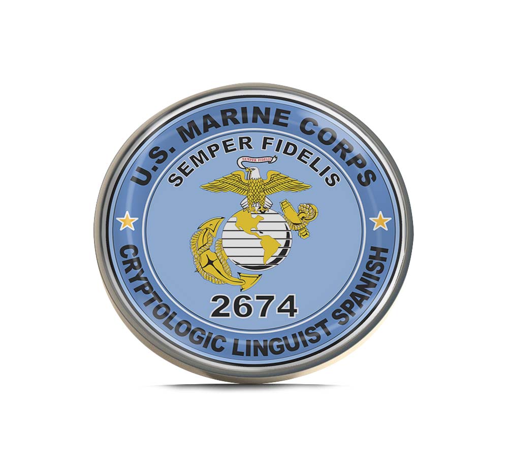 U.S.M.C. MOS 2674 Cryptologic Linguist Spanish Limited Edition Lapel Pin Exclusive Metal Brooch Badge Accessories For Backpack, Clothes, Hats | Cute Gifts and Collectibles