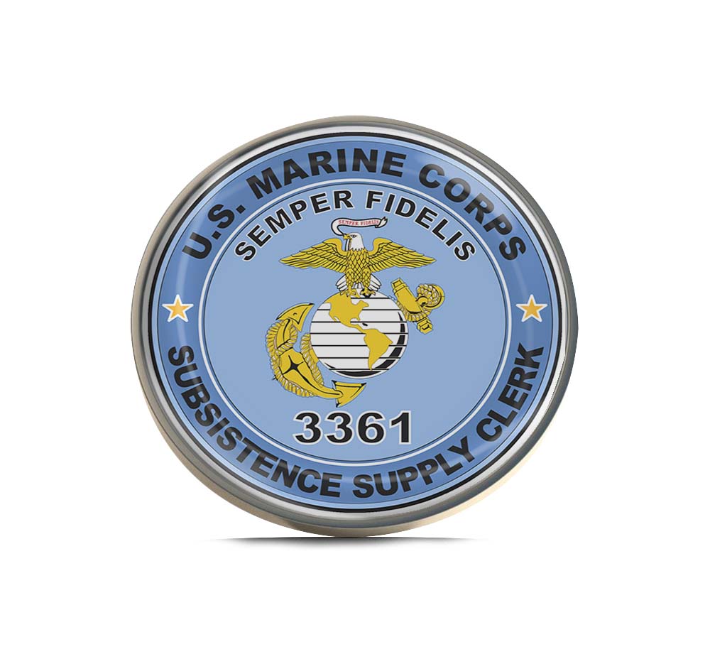 U.S.M.C. MOS 3361 Subsistence Supply Clerk Limited Edition Lapel Pin Exclusive Metal Brooch Badge Accessories For Backpack, Clothes, Hats | Cute Gifts and Collectibles